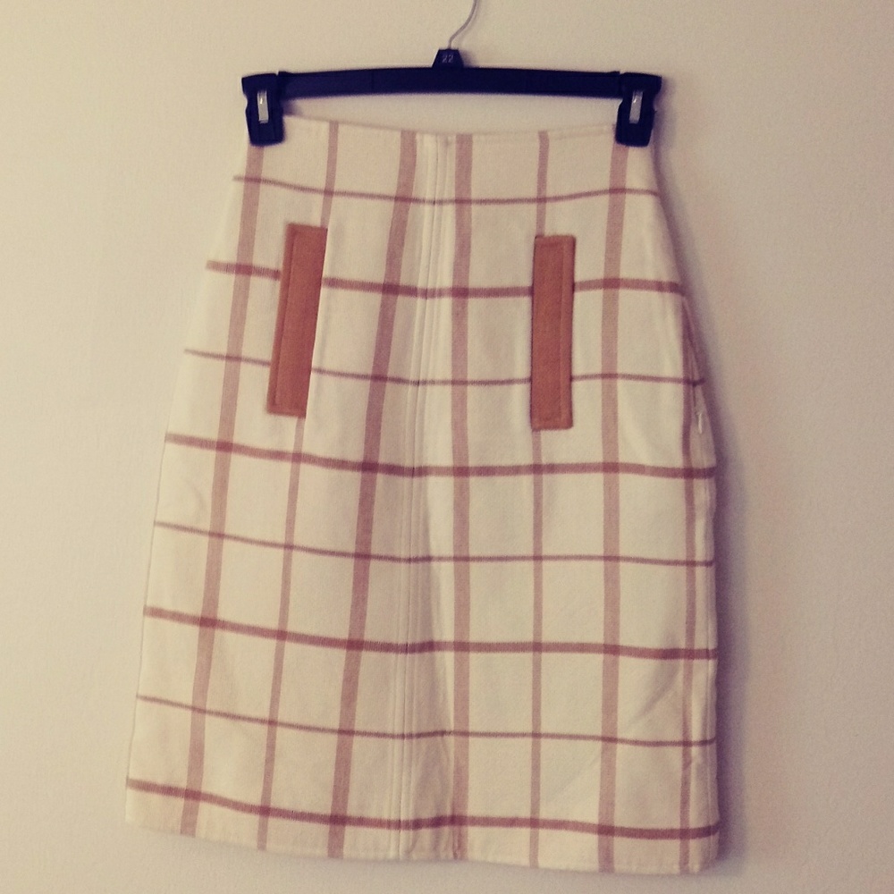 Vintage courreges paris checked  wool skirt